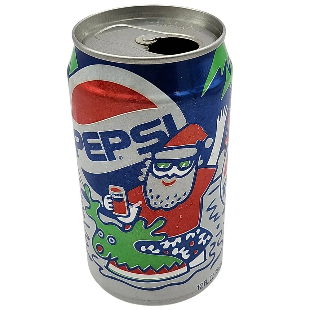 Vintage 1990 Pepsi Winter Cool Can Santa Sunglasses Reindeer Float Holiday Empty
